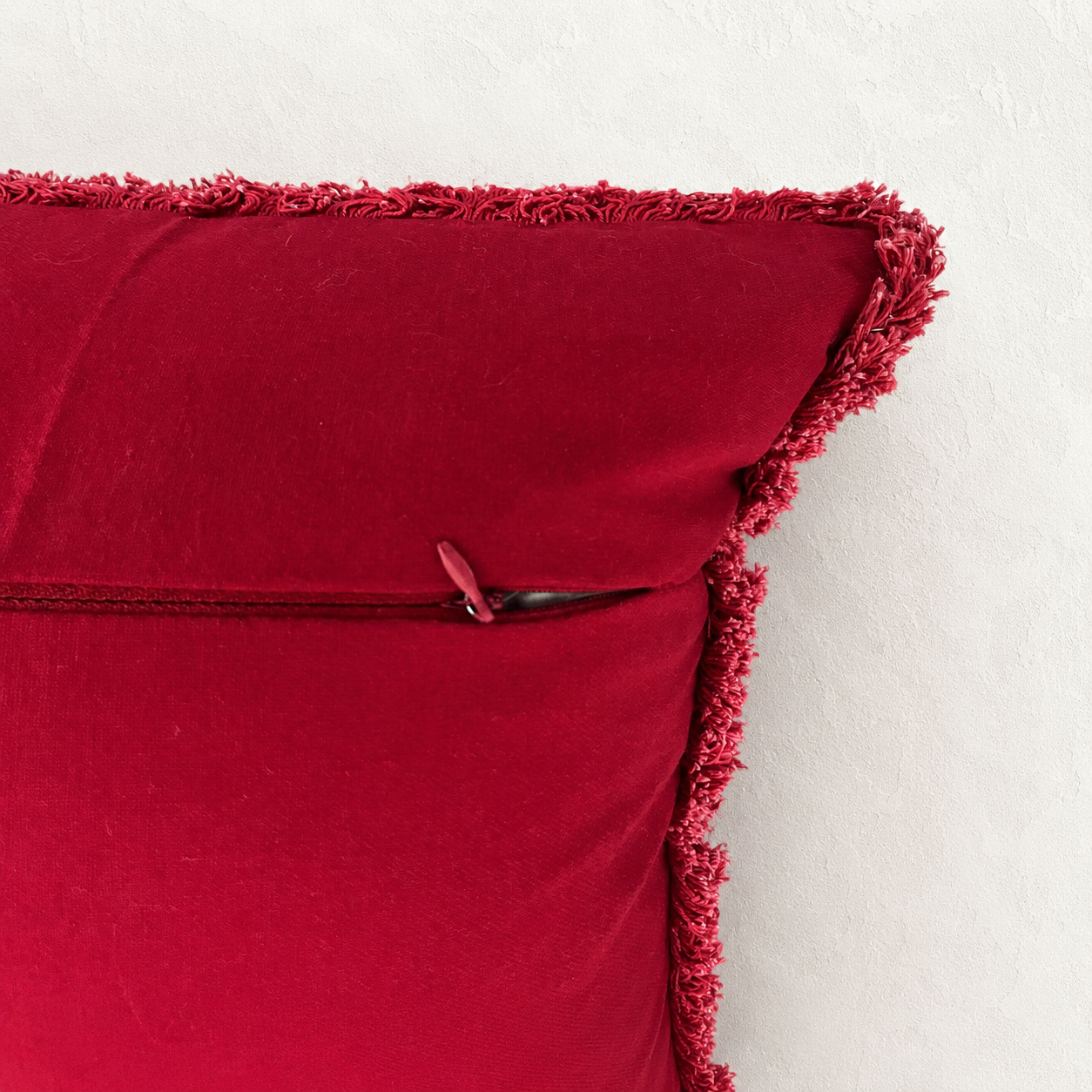 Crimson Bloom Cushion Cover