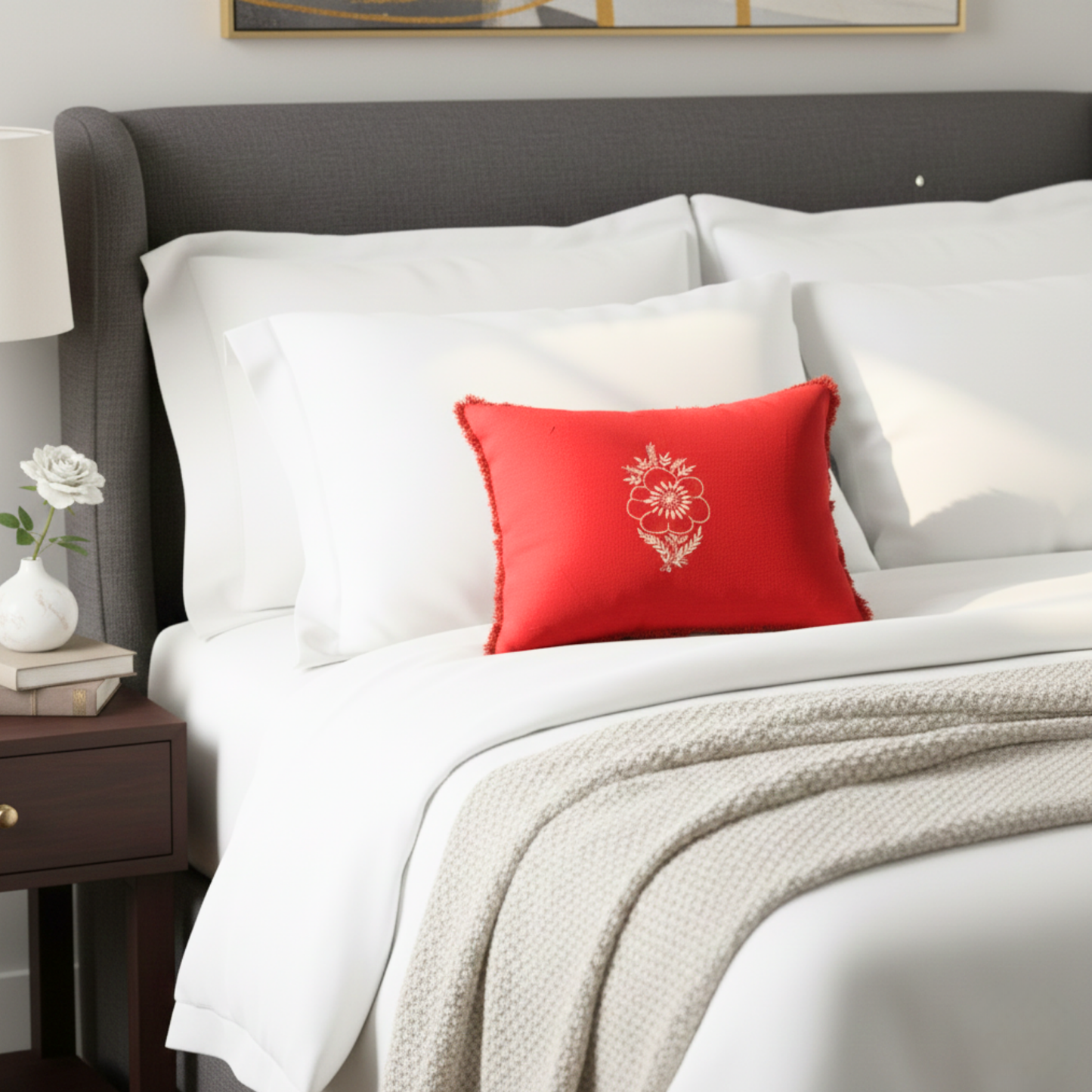 Meher Chikankari Cushion Cover
