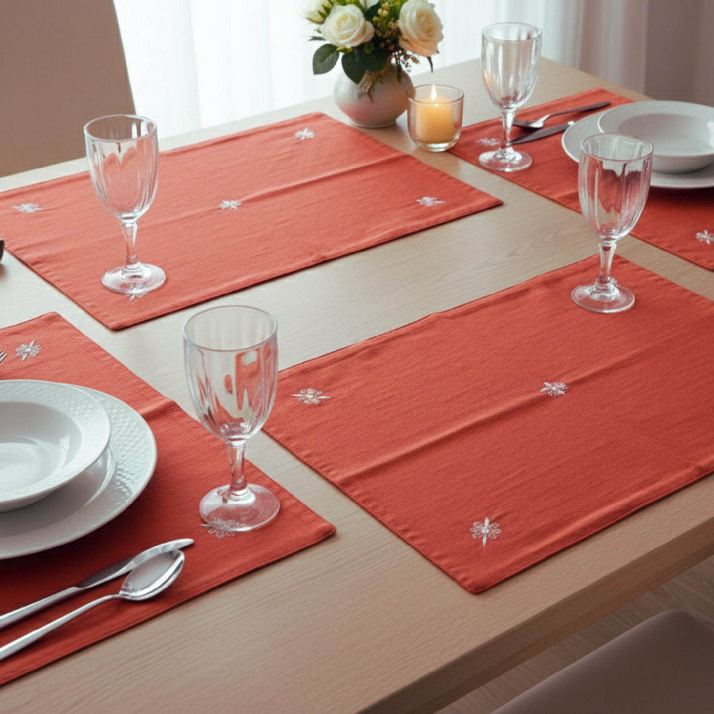 Flamecrest Chikankari Mat