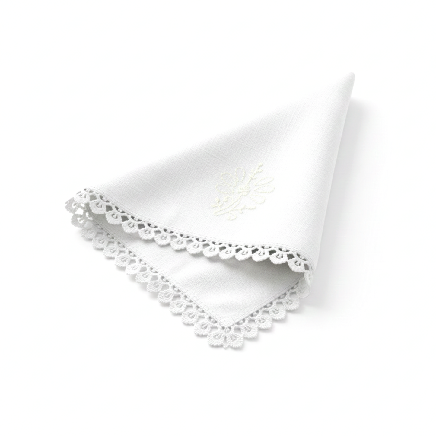 2 White Blossom Napkin
