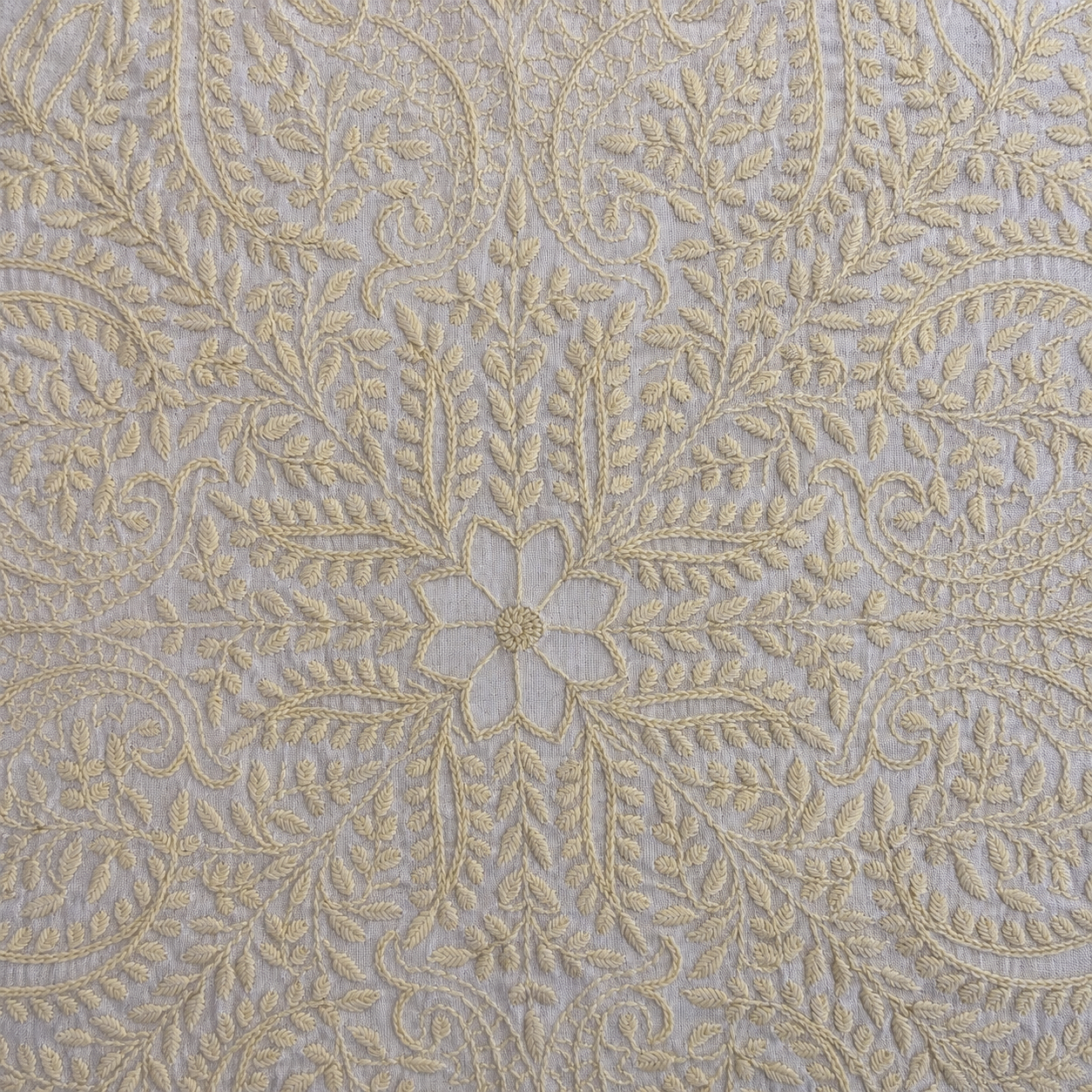 White Peridot Chanderi Cushion Cover