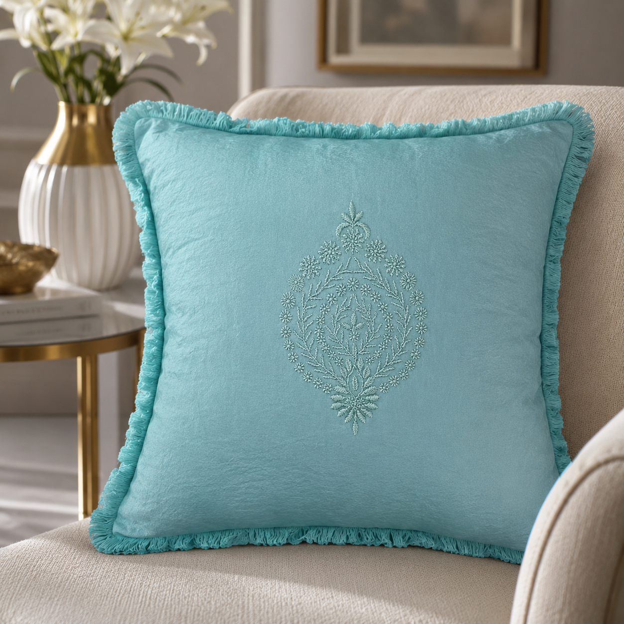 Teal Reverie Cushion Cover