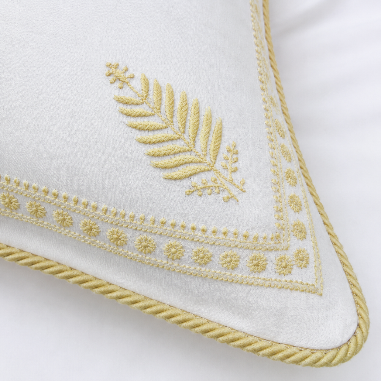 Forest Haze Chikankari Cushion Cover