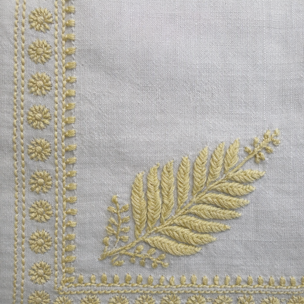 Ivory Durbar Chanderi Cushion Cover