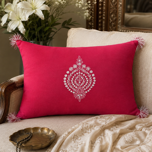 Gulnar Chikankari Cushion Cover set of 2