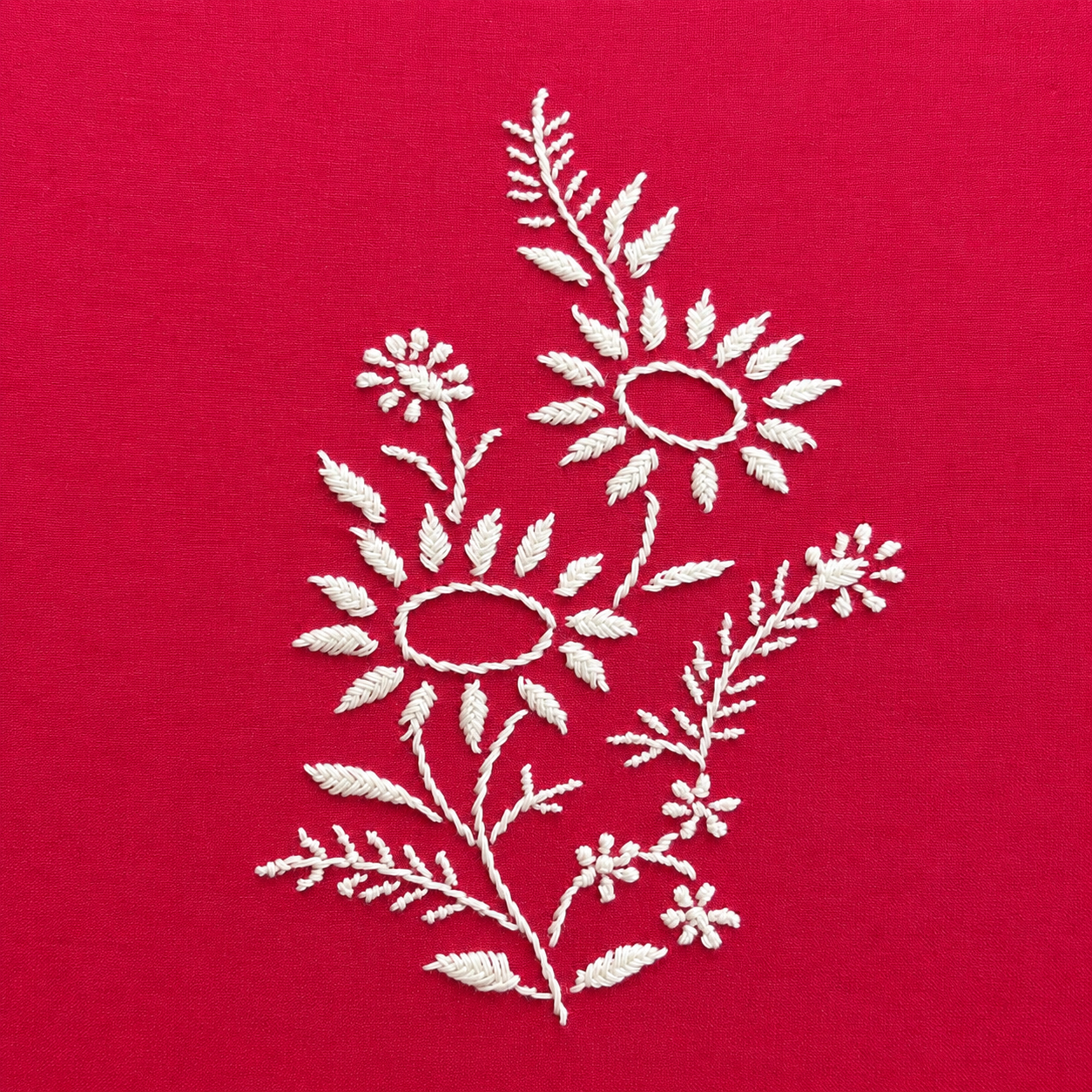 Crimson Bloom Cushion Cover