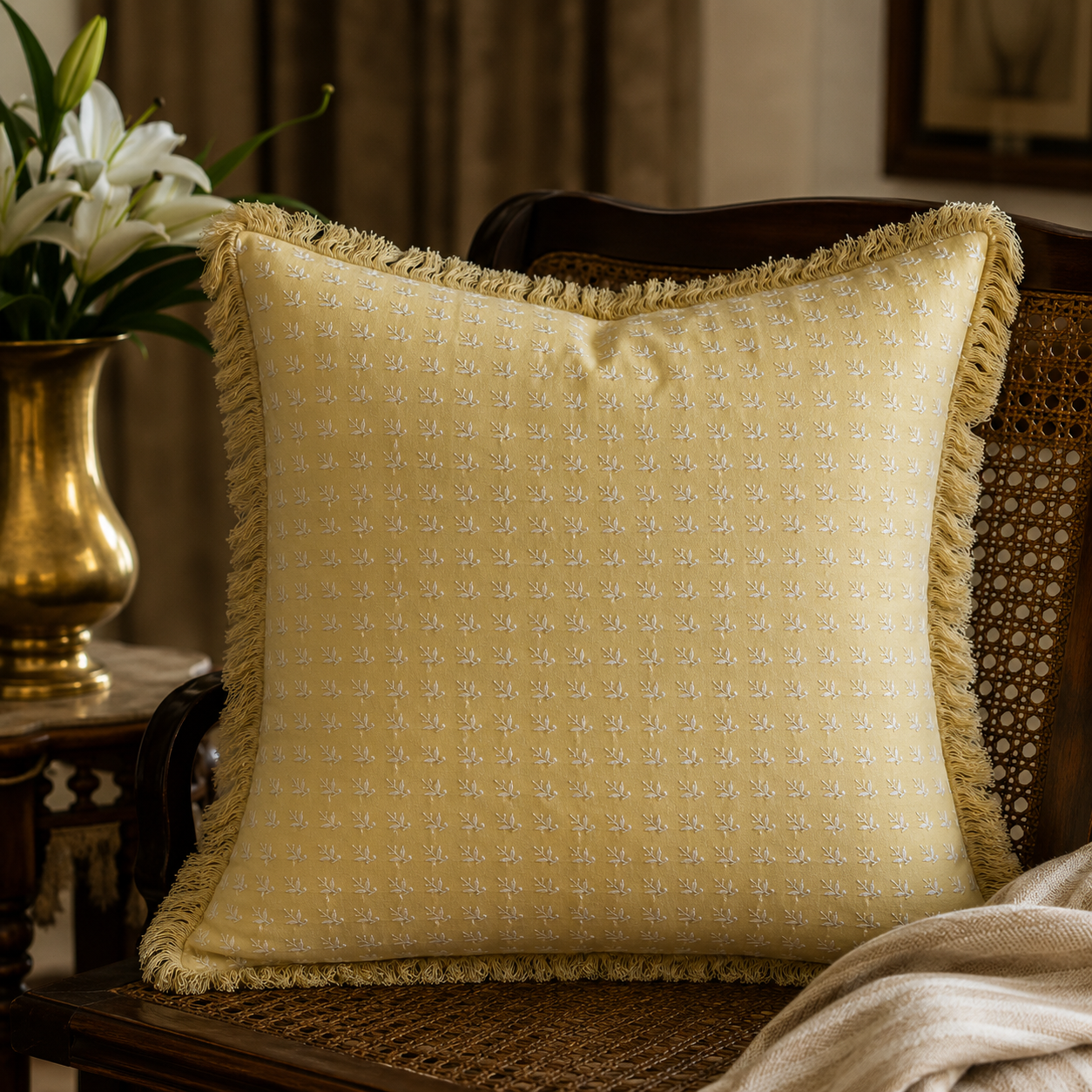 Lemon Bloom Cushion Cover